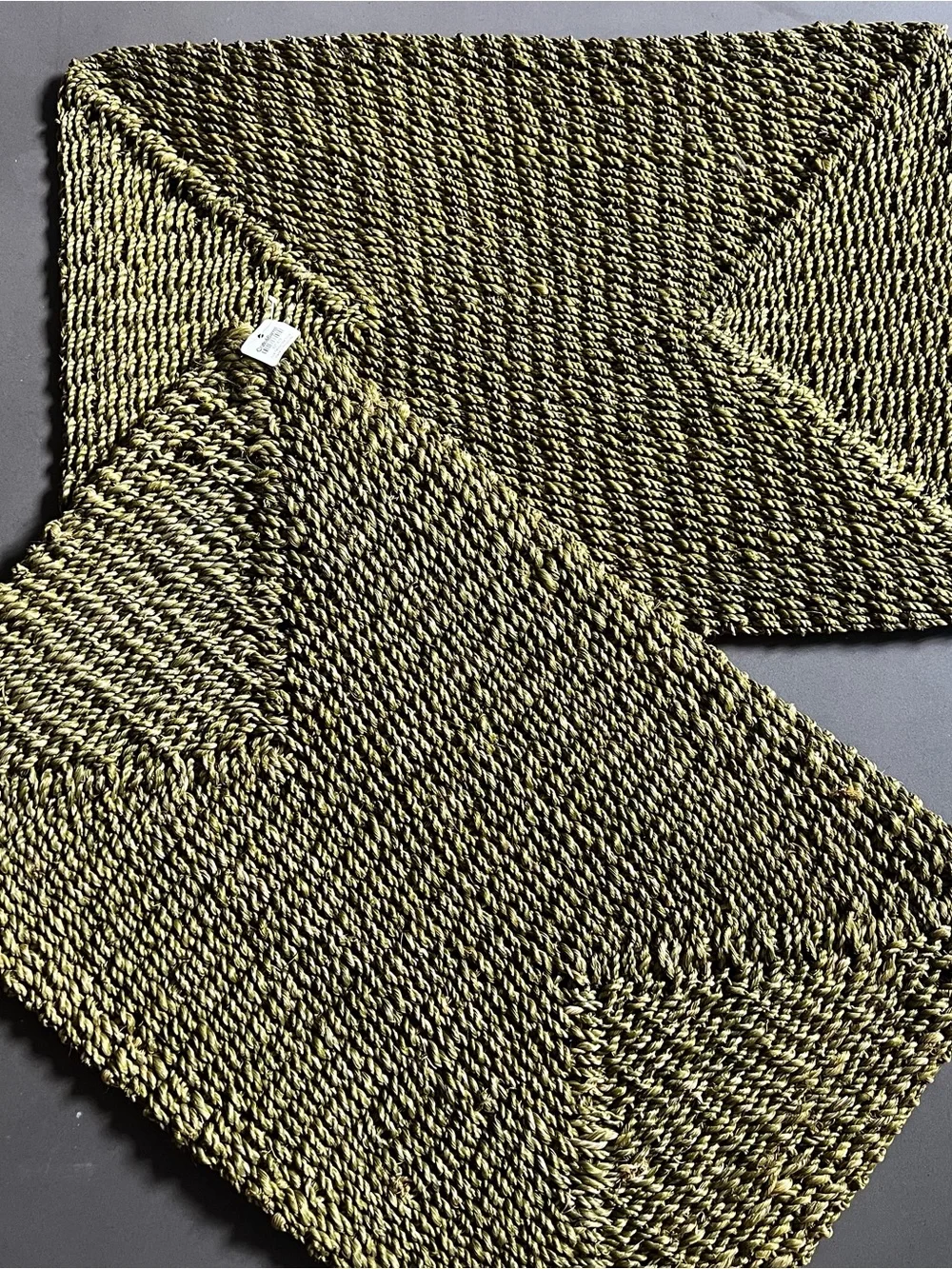 NEW Crate&Barrel Olive Jute Placemat Duo